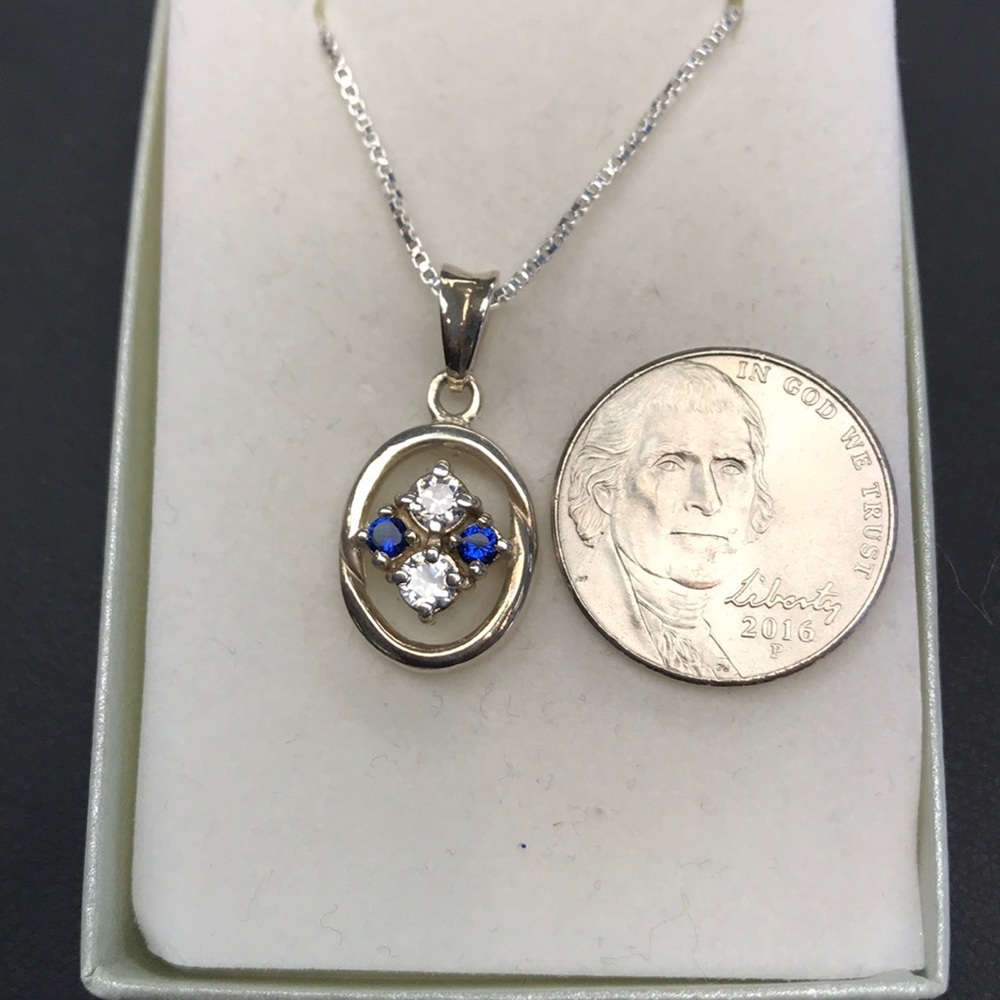 STERLING SILVER AUSTRIAN CRYSTAL PENDANT NWT - Picture 5 of 5